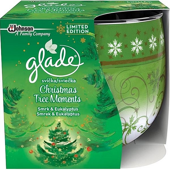 Glade Christmas Tree Moments vonná svíčka ve skle doba hoření až 30 hodin 120 g