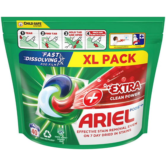 Ariel Extra Clean Power gelové kapsle univerzální na praní 40 kusů 1028 g