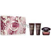 Versace Crystal Noir Pour Femme perfumowana woda 50 ml + żel pod prysznic 50 ml + mleczko do ciała 50 ml, zestaw prezentowy dla kobiet