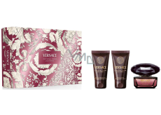 Versace Crystal Noir Pour Femme parfémovaná voda 50 ml + sprchový gel 50 ml + tělové mléko 50 ml, dárková sada pro ženy
