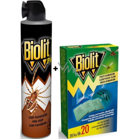 Biolit Plus Stop pavoukům sprej 400 ml + Biolit polštářky do elektrického odpuzovače komárů náplň 20 kusů