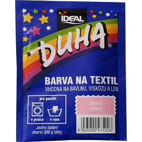 Ideal Duha różowa, farba do tkanin na bawełnę, wiskozę i len, na 300 g tkaniny, 15 g