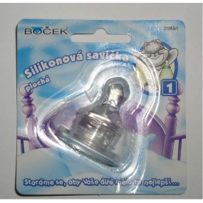 Boček Silikonová savička plochá - velikost otvoru 1 - Čaj Boček Silikonová savička plochá - velikost otvoru 1 - Čaj
