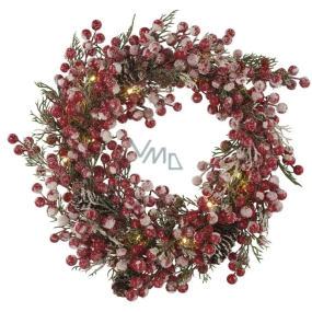 Emos Ozdobiony wieniec adwentowy z oświetleniem 38 cm, 20 LED, ciepłe białe