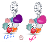 Zawieszka ze srebra 925 Sterling - Kwiat Nigdy Cię Nie Zawiodę, 2w1 element do bransoletki symbol