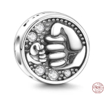 Zawieszka ze srebra 925 Sterling - pozdrav, koralik do bransoletki przyjaźni