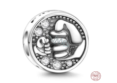 Zawieszka ze srebra 925 Sterling - pozdrav, koralik do bransoletki przyjaźni