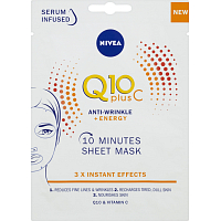 Nivea Q10 plus C maska tekstylna przeciwzmarszczkowa, 1 szt.