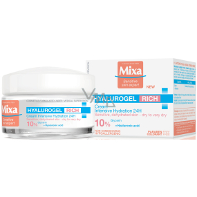 Mixa Hyalurogel Rich intensywnie nawilżający krem do twarzy dla wrażliwej skóry 50 ml