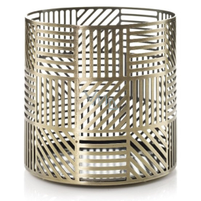 Yankee Candle Crosshatch Brass svícen mosazný na střední a velkou vonnou svíčku Classic 10 x 11 cm