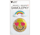Samolepka plastická plněná třpytkami Smajlík 10,5 x 18 cm