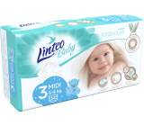 Linteo Baby Premium 3 Midi 5 - 9 kg jednorazowe pieluszki 54 sztuki