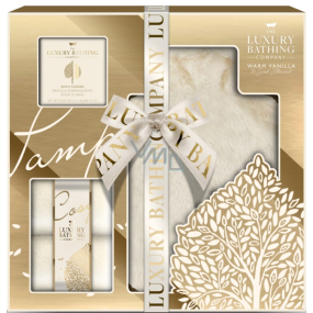 Grace Cole Warm Vanilla & Sweet Almond nahřívací láhev s měkkým obalem + teplé ponožky + šumivá koule do koupele 4 x 25 g, kosmetická sada pro ženy Grace Cole Warm Vanilla & Sweet Almond nahřívací láhev s měkkým obalem + teplé ponožky + šumivá koule do koupele 4 x 25 g, kosmetická sada pro ženy