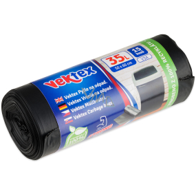 Vektex Worki na śmieci czarne 22 ć, 35 litrów 50 x 60 cm 15 sztuk Vektex Worki na śmieci czarne 22 ć, 35 litrów 50 x 60 cm 15 sztuk