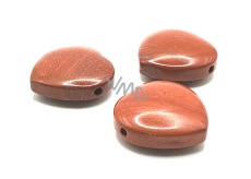 Jaspś czerwony Serce wiertłone naturalny kamień 30 mm 1 sztuka, kamień pełny