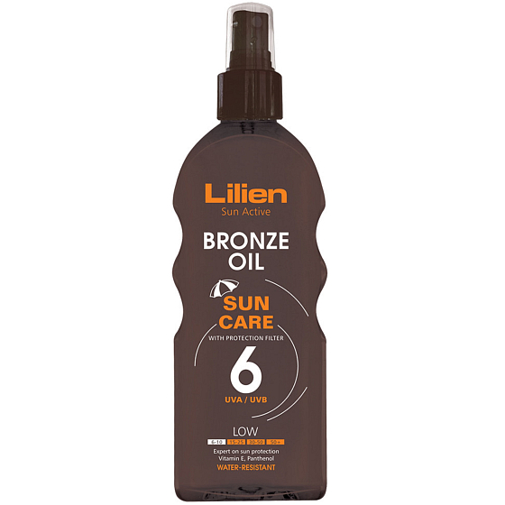 Lilien Sun Active Bronze Oil SPF6 voděodolný olej na opalování 200 ml
