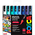 Posca Uniwersalny zestaw akrylowych markerów 1,8 - 2,5 mm Ocean mix morskich tonów 8 sztuk PC-5M