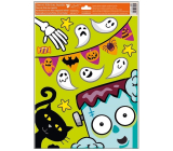 Folia okienna halloween wykukujące straszydła czarna kotka 30 x 42 cm