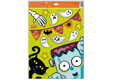 Folia okienna halloween wykukujące straszydła czarna kotka 30 x 42 cm