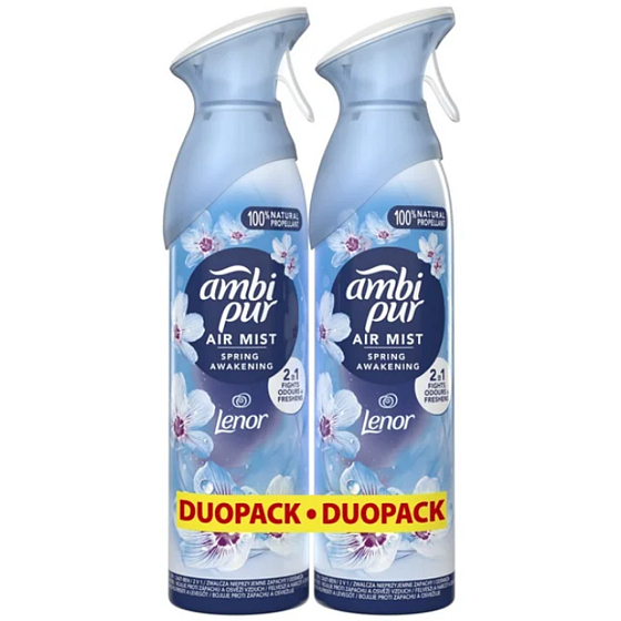 Ambi Pur Spring Awakening osvěžovač vzduchu 2 x 185 ml, duopack s vůní jarní svěžesti a květin