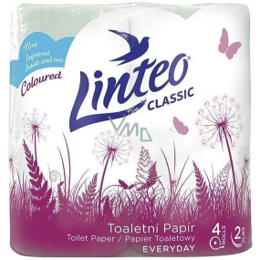 Linteo Classic toaletní papír zelený 2 vrstvý 150 útržků, 15 m, 4 kusy