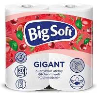 Big Soft Gigant 2-warstwowe ręczniki papierowe, 2× 80 arkuszy, 2 rolki