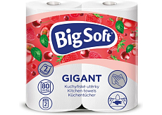 Big Soft Gigant 2-warstwowe ręczniki papierowe do kuchni, 2× 80 listków, 2 rolki