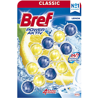 Bref WC Power Aktiv Cytryna, WC kuličky, 3 × 50 g