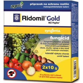 Agro Ridomil Gold Pepite fungicid přípravek na ochranu rostlin 2 x 10 g Agro Ridomil Gold Pepite fungicid přípravek na ochranu rostlin 2 x 10 g