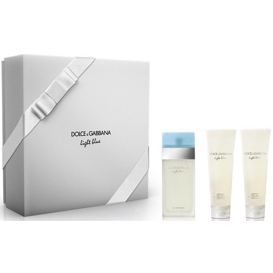 Dolce & Gabbana Light Blue toaletní voda pro ženy 100 ml + tělový krém 100 ml + sprchový gel 100 ml, dárková sada