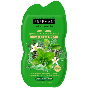 Freeman Feeling Beautiful Zielona herbata i Kwiat pomarańczy rozjaśniająca maska peel-off do normalnej i mieszanej cery 15 ml