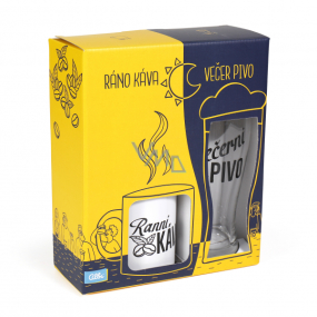 Albi Můj bar Pánská sada hrnek Ranní káva 300 ml a půllitr Večerní pivo 500 ml Albi Můj bar Pánská sada hrnek Ranní káva 300 ml a půllitr Večerní pivo 500 ml