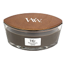 WoodWick Oudwood - Pryskyřice vonná svíčka s dřevěným širokým knotem a víčkem sklo loď 453 g