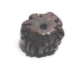 Rudraksha stara tybetańska koralka, brązowa olejowana - Nepal 15-17 mm