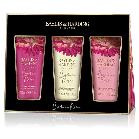 Baylis & Harding Tajemná růže krém na ruce 3 x 50 ml, kosmetická sada pro ženy