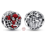 Zawieszka ze srebra próby 925 Marvel Spiderman nad miastem, koralik do bransoletki