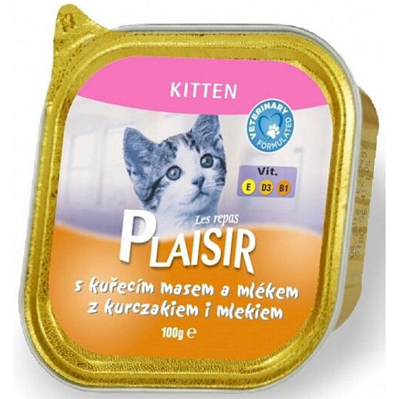 Plaisir Cat Kurczak z mlekiem waniliowym 100 g