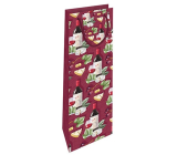 Nekupto Torba prezentowa na butelkę 10 x 33 x 8,5 cm Czerwone wino