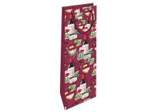 Nekupto Torba prezentowa na butelkę 10 x 33 x 8,5 cm Czerwone wino