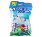 Klamry Tulipany na prádlo plastové 40 kusů