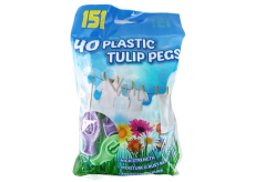 Klamry Tulipany na prádlo plastové 40 kusů