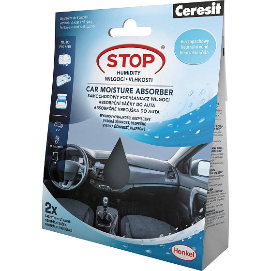 Ceresit Stop Wilgoci absorpcyjne woreczki do auta, 2× 50 g