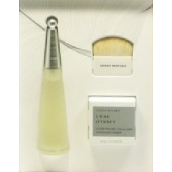 Issey Miyake L Eau d Issey toaletní voda 50 ml + parfémovaný pudr 6 g + Štěteček, pro ženy dárková sada