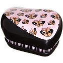 Tangle Teezer Compact Profesionální kompaktní kartáč na vlasy, Pug Love - černo-růžový s pejsky