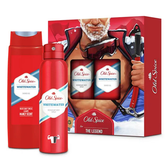 Old Spice White Water Alpinist deodorant sprej 150 ml + sprchový gel 250 ml, kosmetická sada pro muže