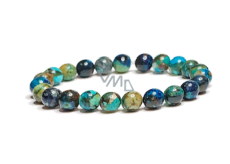 Chryzokol elastyczny bransoletka naturalny kamień, kulka 8 mm / 16 - 17 cm, kamień króla Salomona