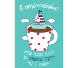 Albi Hrací přání do obálky K narozeninám Kot z kawą 14,8 x 21 cm