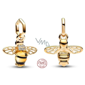 Zawieszka ze srebra próby 925 Wzór z czarnym i żółtym kryształem - Mini medalion, zawieszka do bransoletki Zawieszka ze srebra próby 925 Wzór z czarnym i żółtym kryształem - Mini medalion, zawieszka do bransoletki