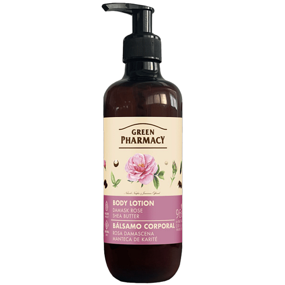 Green Pharmacy Róża Damasceńska i masło shea mleko do ciała 400 ml