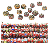 Starożytne szkło ręcznie wytwarzane z Nepalu koralik tęczowy dysk 8 mm 1 sztuka